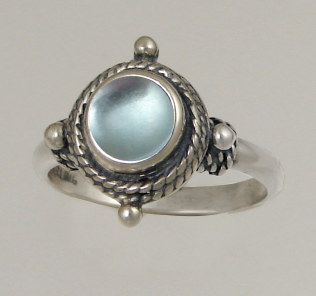 Sterling Silver Gemstone Ring With Blue Topaz Size 5